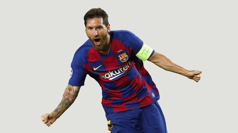 ميسي تلاعب بالدفاع واحتفل بالتسجيل. أ.ف.ب