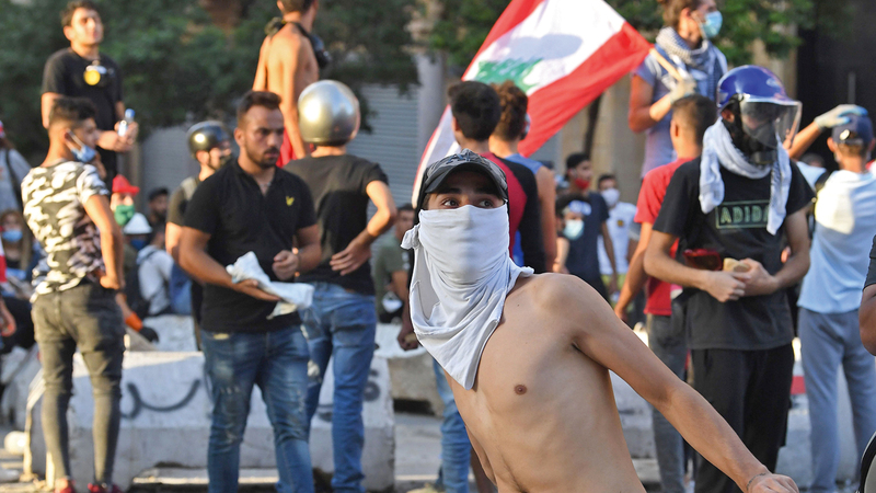 احتجاجات اللبنانيين سبقت الانفجار. 	  أ.ف.ب