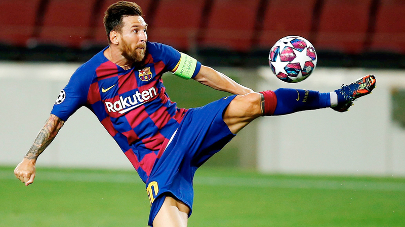 برشلونة يحتاج إلى إبداع ميسي اليوم لاختراق دفاع البايرن.  إي.بي.إيه