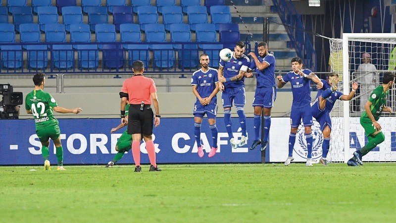 النصر يأمل في الصعود إلى منصّة تتويج دوري الخليج العربي في الموسم الجديد.  تصوير: أسامة أبوغانم