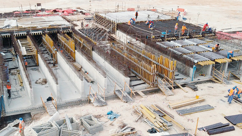 جانب من إنشاءات الحزمة «أ».  من المصدر