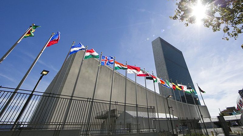 احتفال الأمم المتحدة بعيد ميلادها الـ75 يأتي هذا العام مختلفاً عما سبق بسبب تفشي فيروس كورونا المستجد.  أرشيفية
