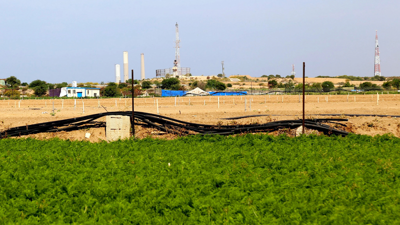 جزء كبير من أراضي غزة الزراعية مجاورة للحدود.	■ الإمارات اليوم
