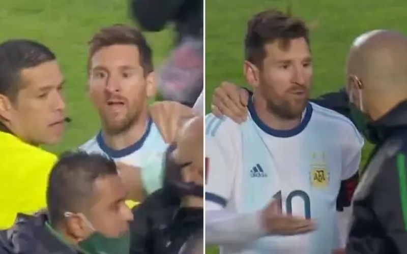 الصورة: بالفيديو.. شجار وألفاظ نابية من ميسي في مباراة الأرجنتين مع بوليفيا