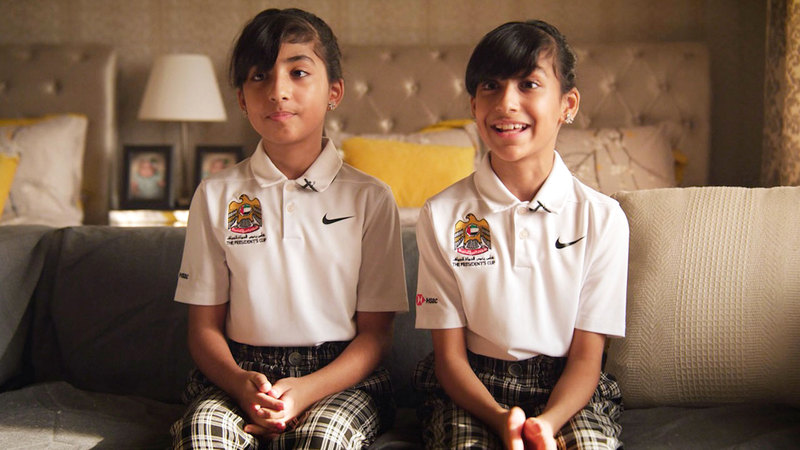 التوأمان انضمتا إلى برنامج تطوير المواهب في اتحاد الإمارات للغولف منذ 4 سنوات. ■ من المصدر