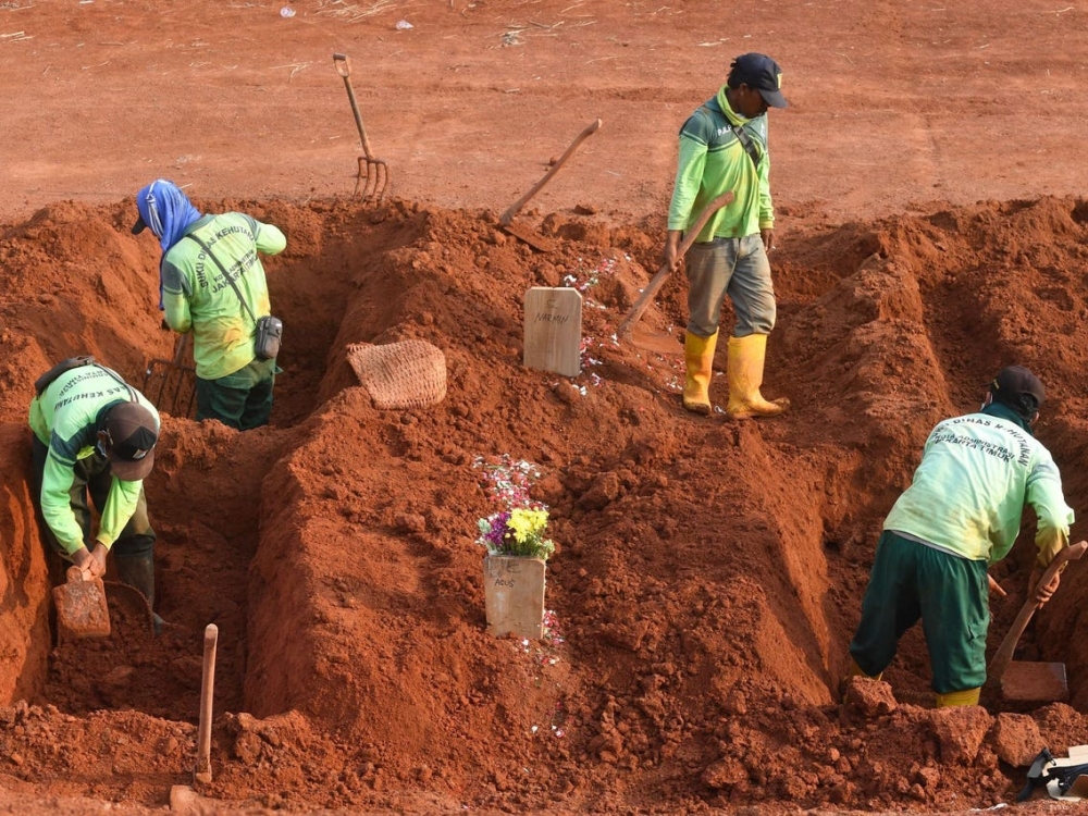 اصعب العقوبات حفر القبور لضحايا كورونا.