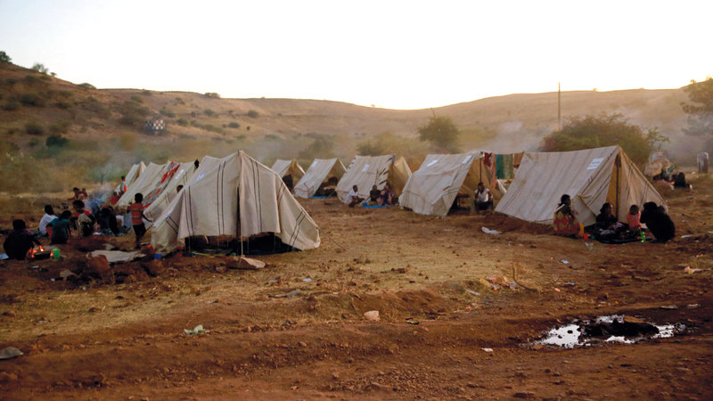 اللاجئون يقيمون في ظروف بالغة الصعوبة نظراً لأحوال السودان الاقتصادية الصعبة.   رويترز