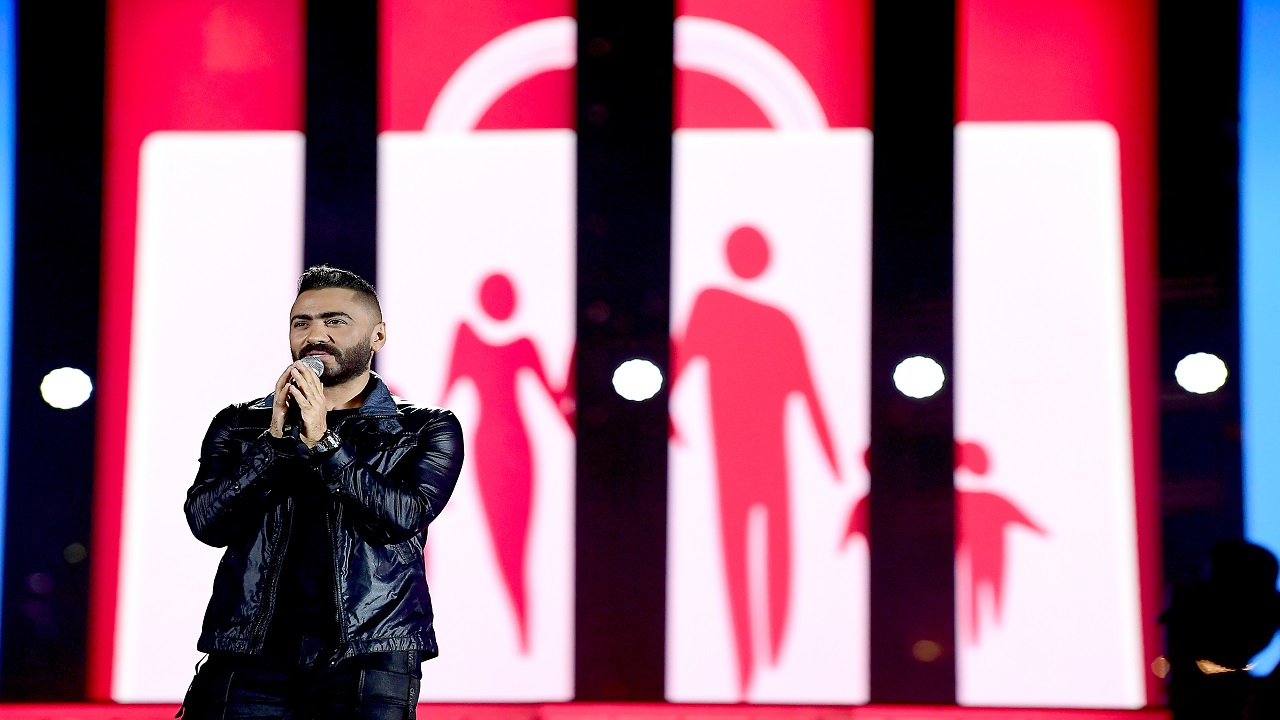 تامر حسني غنى لما يقارب الساعة والنصف.
تصوير: باتريك كاستيلو