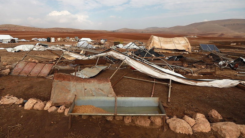 خربة حمصة أزيلت بالكامل بفعل عمليات الهدم. من المصدر