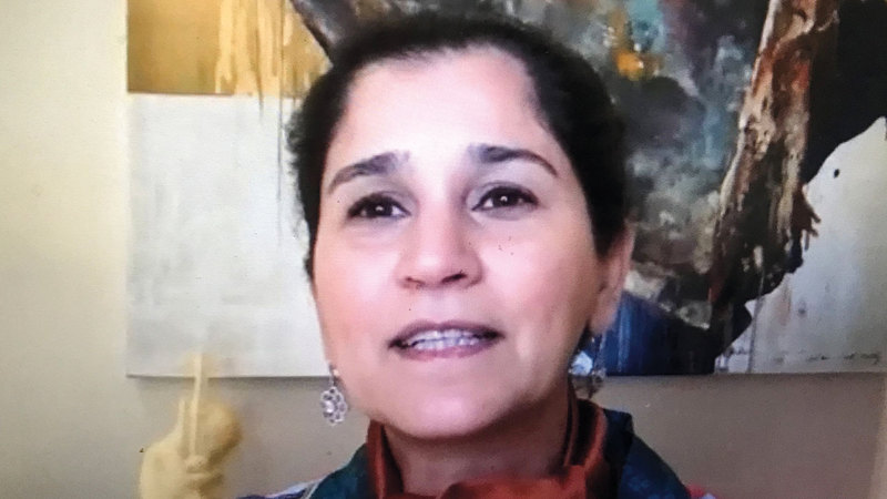 انتصار الصباح خلال أمسية تحت عنوان «من الحديقة لطاولة الطعام: تجربة شخصية». من المصدر