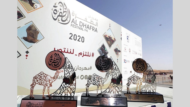 دروع الفائزين بالمراكز الأولى.   من المصدر