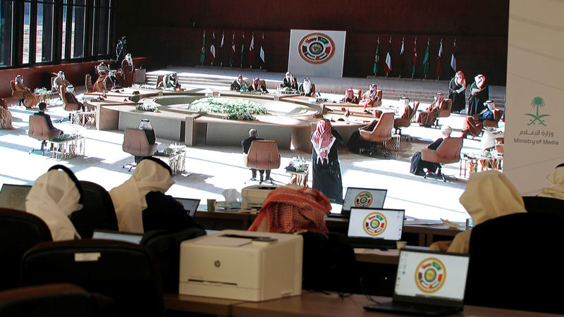 خلال أعمال قمة قادة دول مجلس التعاون الخليجي الـ41 في مدينة العلا السعودية. رويترز