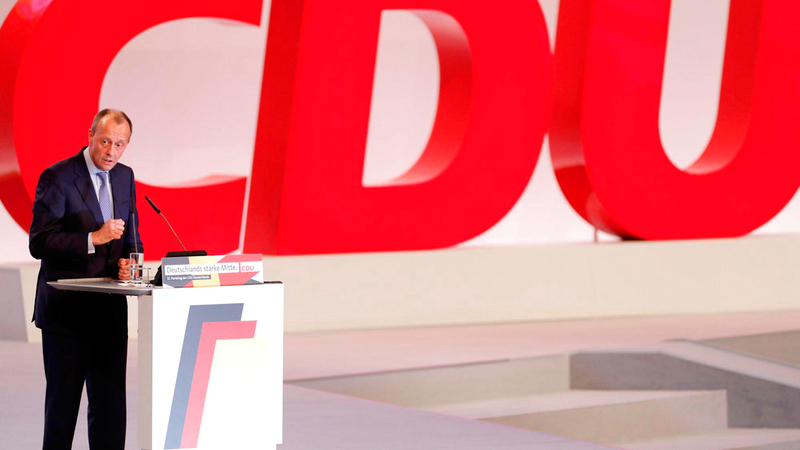 الحزب الديمقراطي المسيحي الذي تقوده ميركل يواجه مستقبلاً مجهولاً.  أ.ف.ب