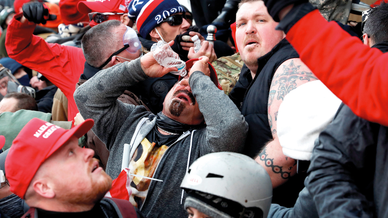 أنصار ترامب اقتحموا مبنى «الكابيتول». رويترز