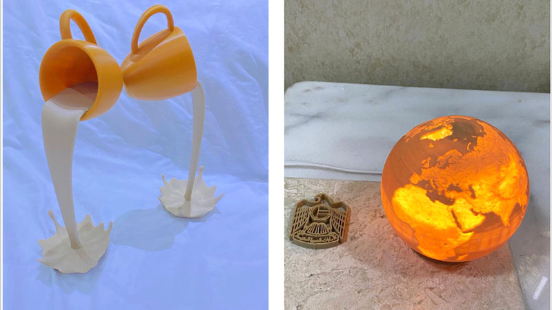 اليليلي شارك في معرض طباعه ثلاثية الأبعاد في مجمع الشارقة للبحوث. من المصدر