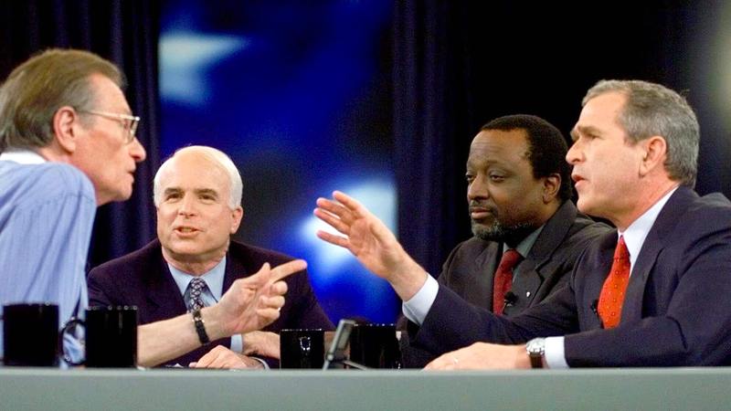 حوار ساخن مع جورج بوش الابن. ا.ب