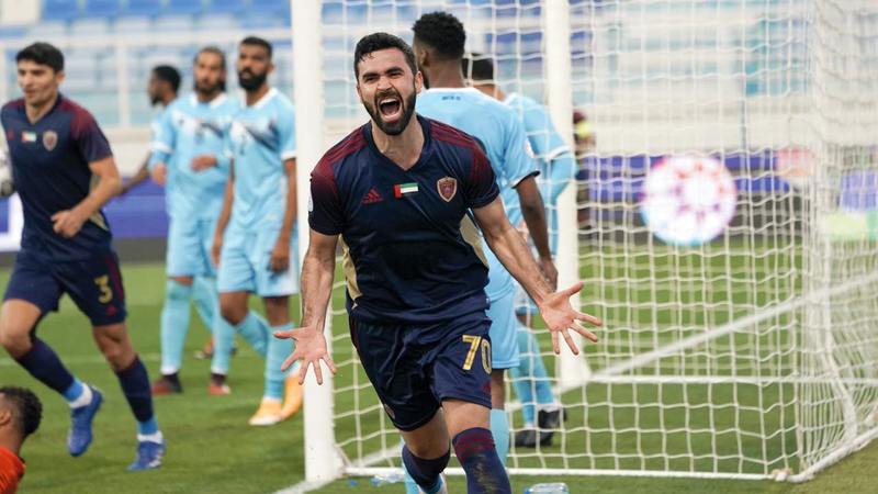 السوري عمر خريبين تألق وأحرز هدفين في ظهوره الأول مع الوحدة.   من المصدر