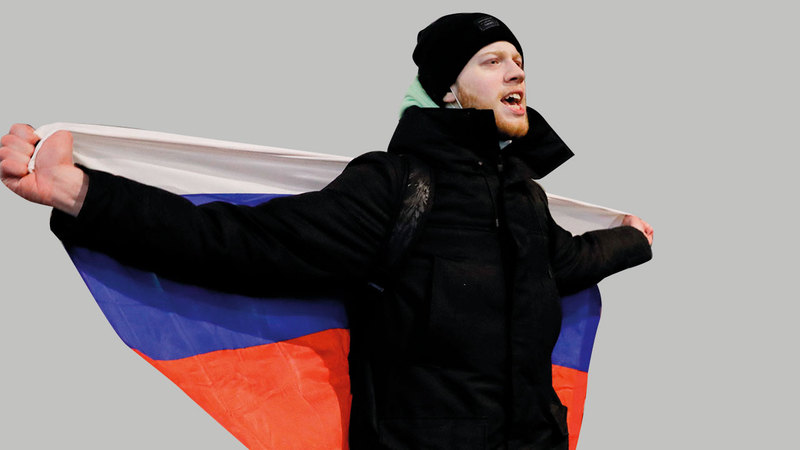 الاحتجاجات المؤيدة للمعارض الروسي عمت أرجاء البلاد. رويترز