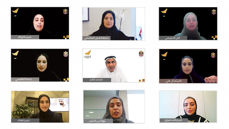 خلال المؤتمر الصحافي للإعلان عن فعاليات وجائزة «الإمارات تبتكر 2021». من المصدر