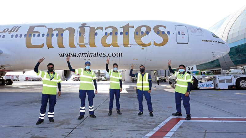&laquo;طيران الإمارات&raquo; تضع سلامة المتعاملين معها وموظفيها على رأس أولوياتها. من المصدر