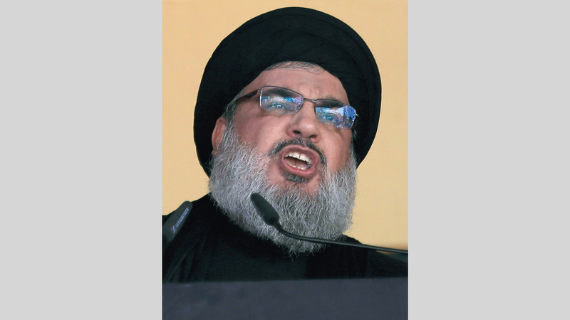 نصرالله أكد على الملأ رفض حزبه لنتائج المحكمة الدولية بشأن قضية اغتيال الحريري.  أ.ب