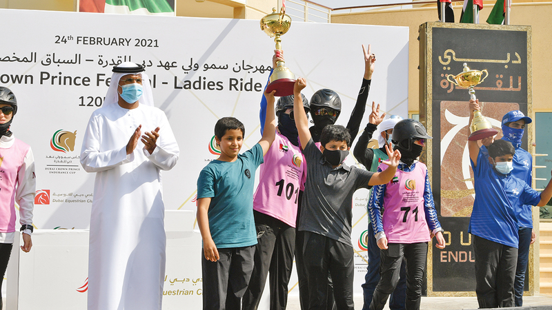 خلال تتويج الأبطال.   تصوير: مصطفى قاسمي