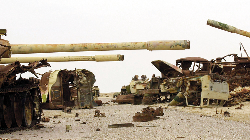 بقايا حرب العراق الأولى عام 1991 التي صوت بايدن ضدها.	   غيتي