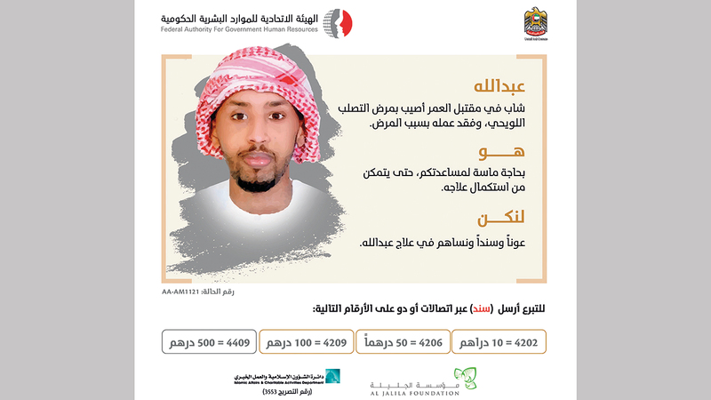 الشاب عبدالله يعاني التصلب اللويحي منذ 8 سنوات.  من المصدر