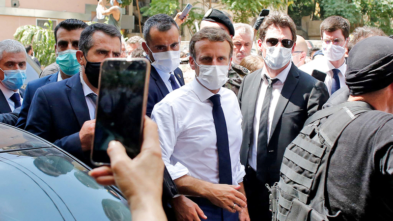 ماكرون في لبنان.  من المصدر