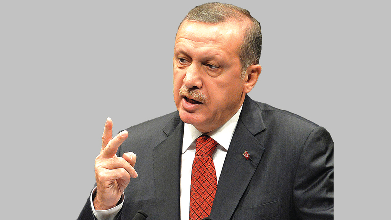 أردوغان وجّه التهمة إلى واشنطن لأنها لم تعمل على شجب ميليشيات «بي كي كي» بالقوة الكافية.   أ.ف.ب