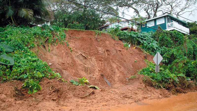 الأمطار أحدثت انزلاقات.   أ.ب