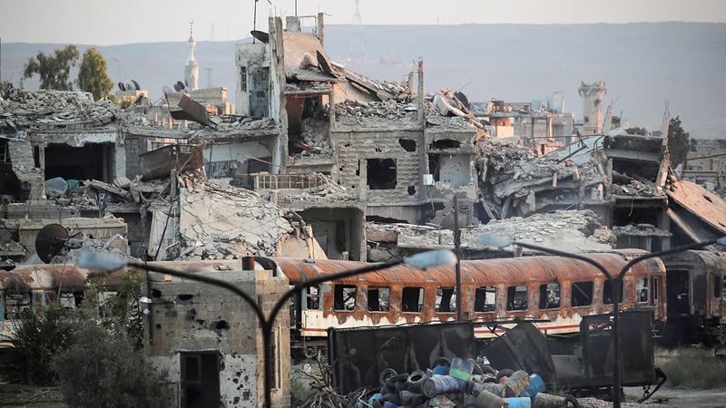 صور الدمار في كل مكان 	بسورية نتيجة الحرب الأهلية.    رويترز