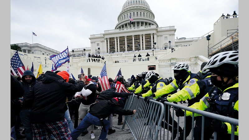 اقتحام مبنى «الكونغرس» كان عملاً مروعاً.   أرشيفية