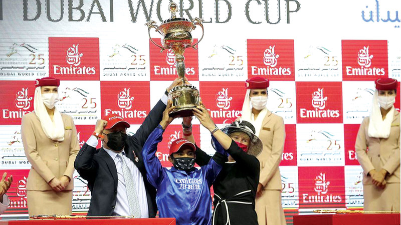 خلال تتويج جواد غودولفين &laquo;ميستيك غايد&raquo;.  تصوير: أشوك فارما