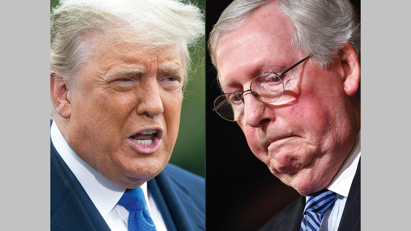 العلاقة بين ترامب وماكونيل انقطعت منذ أشهر عدة. أ.ف.ب