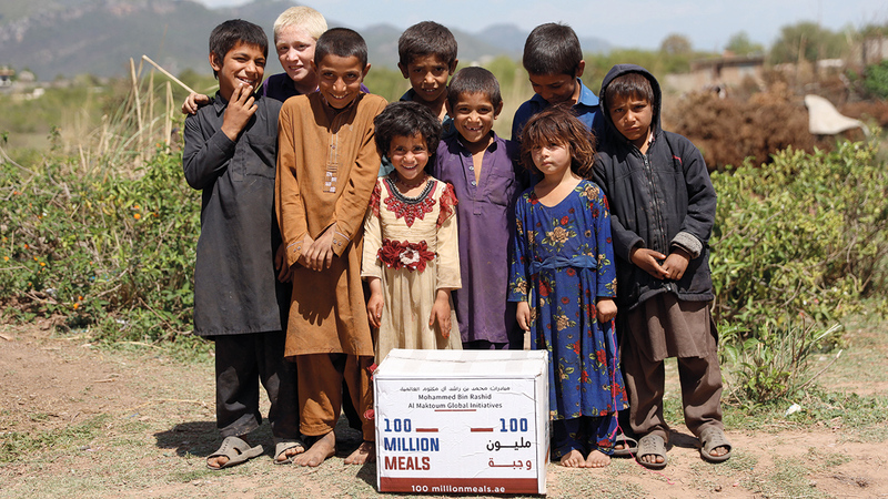 عدد من الأطفال المستفيدين من الحملة.   أرشيفية