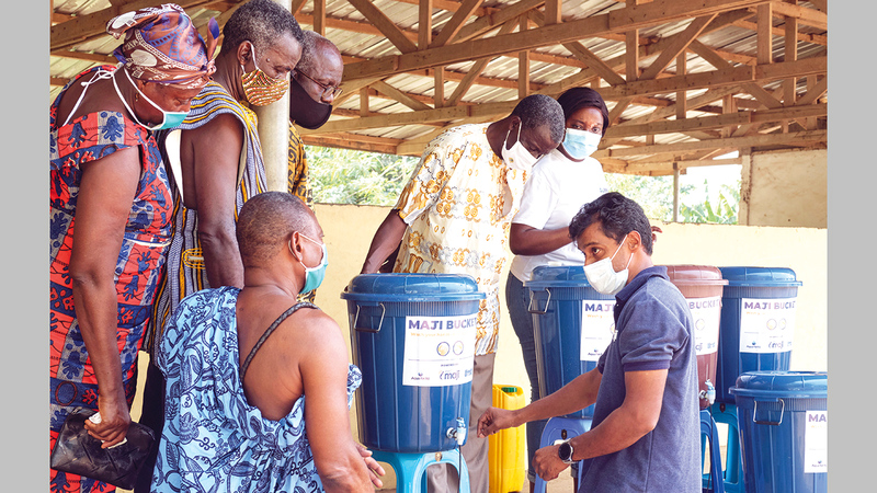 &laquo;ماجي باكيت&raquo; يدعم ممارسات غسل اليدين الآمنة في غانا.   من المصدر