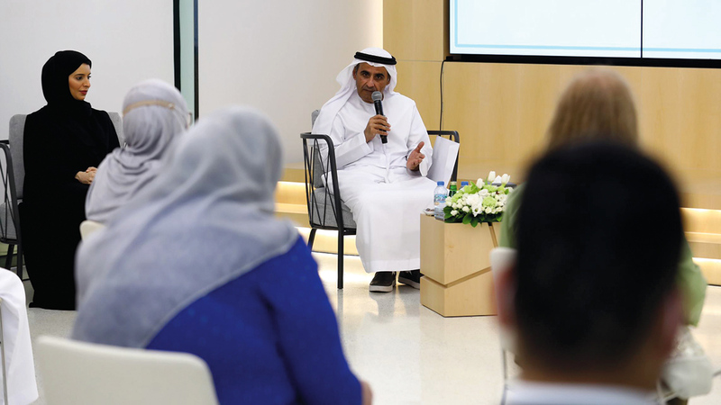 جانب من المؤتمر الصحافي للإعلان عن تفاصيل الدورة المقبلة من المعرض.  الإمارات اليوم