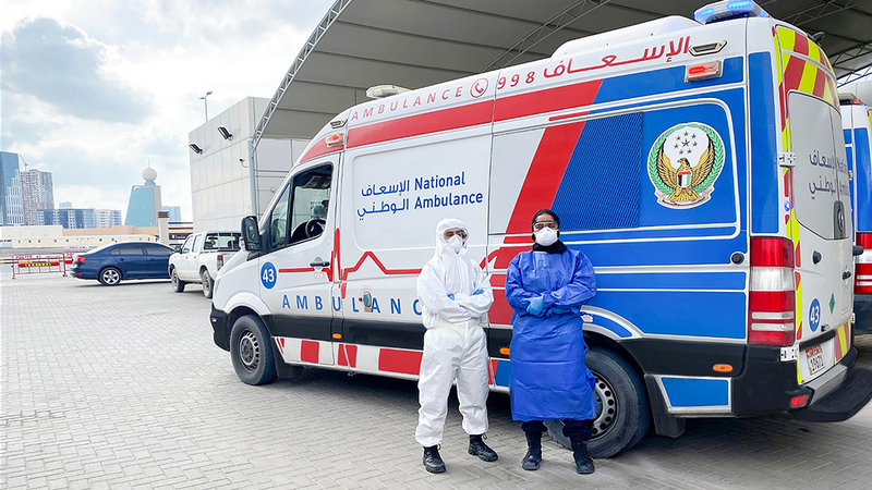 كوادر الإسعاف الوطني قدمت تضحيات كبيرة في التعامل مع الحالات المرضية.   من المصدر