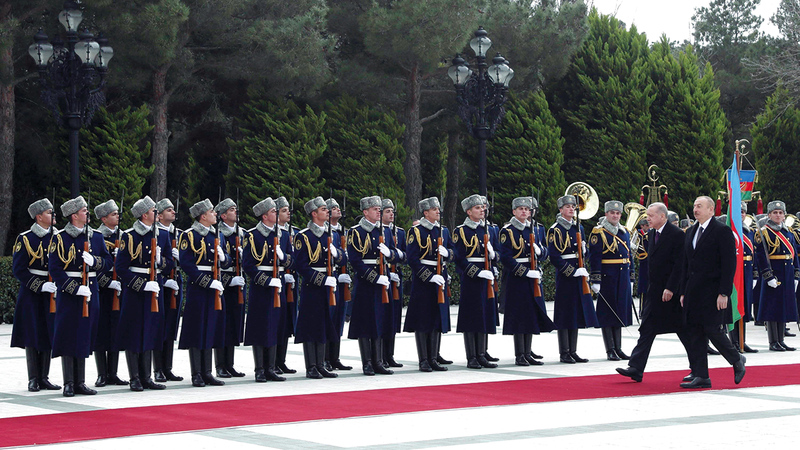 أردوغان ذهب إلى باكو للاحتفال بعد انتهاء الحرب مع أرمينيا.  أرشيفية