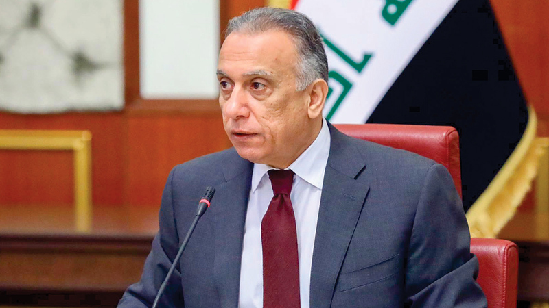 الكاظمي أعلن تحديه أكثر من مرة لمواقف قيادات سياسية محسوبة على الحشد.   أ.ف.ب