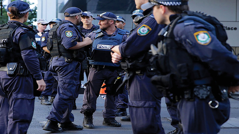 خلال إحدى عمليات المداهمة.  رويترز