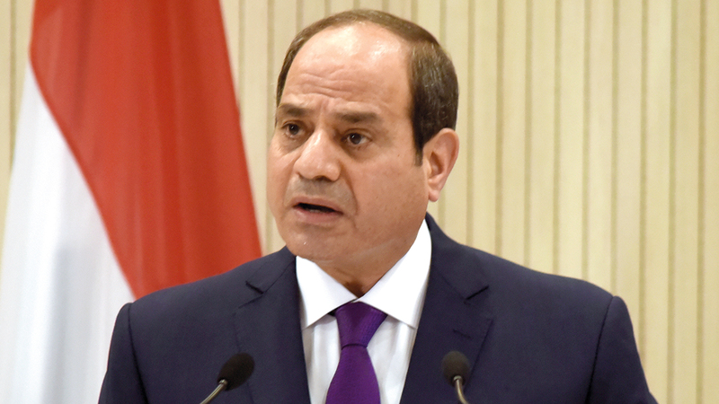 السيسي تلقى اتصالاً من الرئيس الأميركي يشكره فيه على دبلوماسية بلاده الناجحة.  رويترز