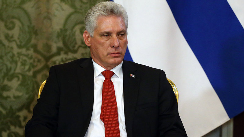 الرئيس الكوبي: المتظاهرون مجرمون وسوقيون.   غيتي