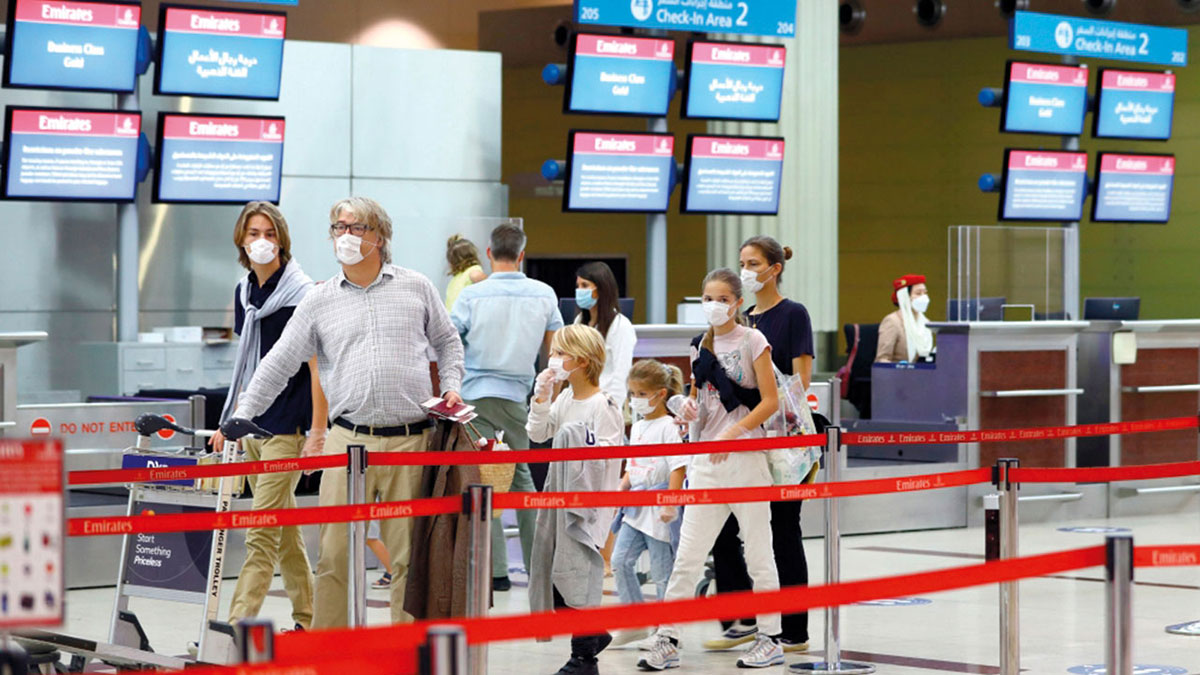 إجمالي المسافرين الدوليين بمطار دبي خلال يونيو وصل إلى 1.55 مليون مسافر.   أرشيفية