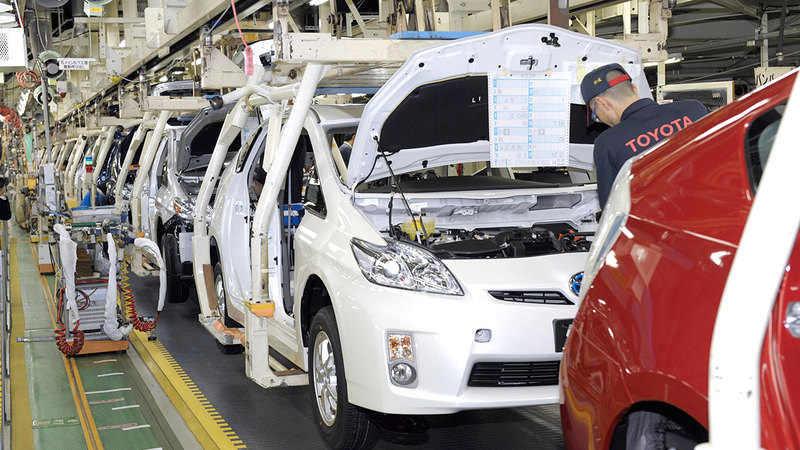 إنتاج «تويوتا» وصل إلى 831 ألفاً و533 سيارة.  غيتي