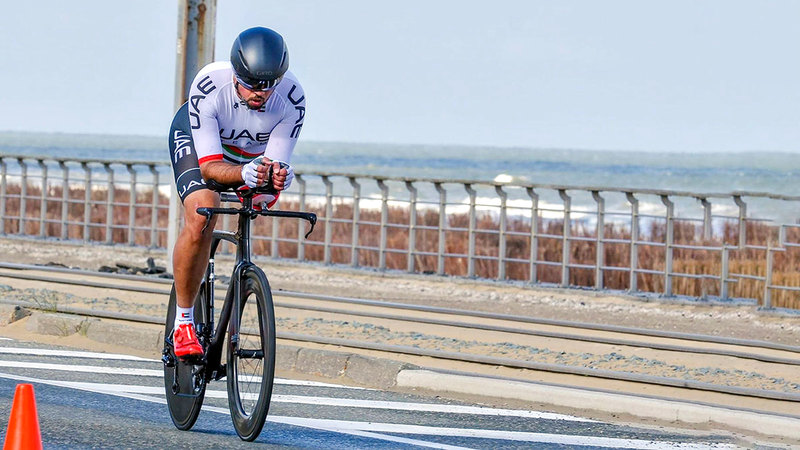أحمد المطيوعي خلال تدريباته الأخيرة استعداداً لدورة الألعاب البارالمبية.  من المصدر
