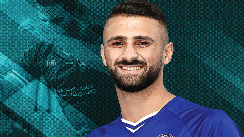 الإسرائيلي عبدالله حليل بقميص النصر.  من المصدر