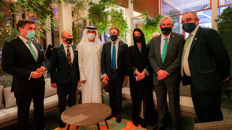 ريم الهاشمي تفتتح رسمياً الجناح الإيرلندي في «إكسبو 2020 دبي».  من المصدر