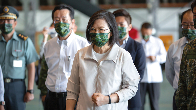 تساي إنغ ون، في مؤتمر أمني في تايبيه.  أرشيفية